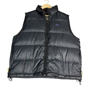 VTG Eddie Bauer EBTEK Goose Down Puffer Vest Black Mens Outdoor Gorpcore Y2K